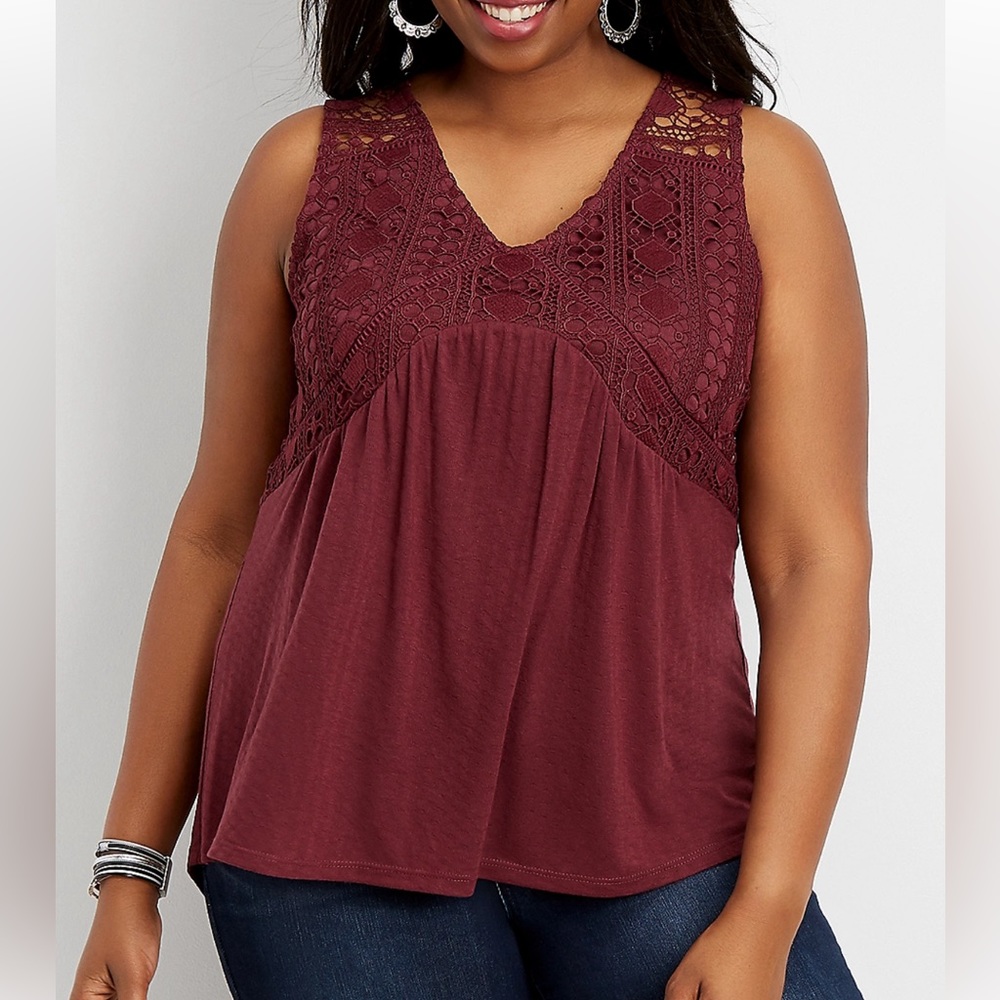Crochet detail tank top